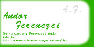 andor ferenczei business card